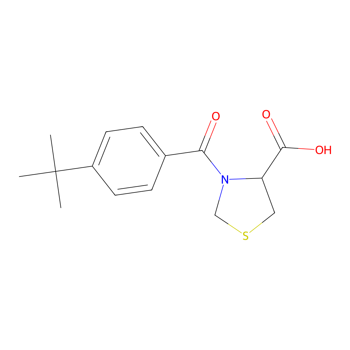 3-(4-tert-butylbenzoyl)-1,3-thiazolidine-4-carboxylic Acid molecular structure, CAS 1009534-13-7