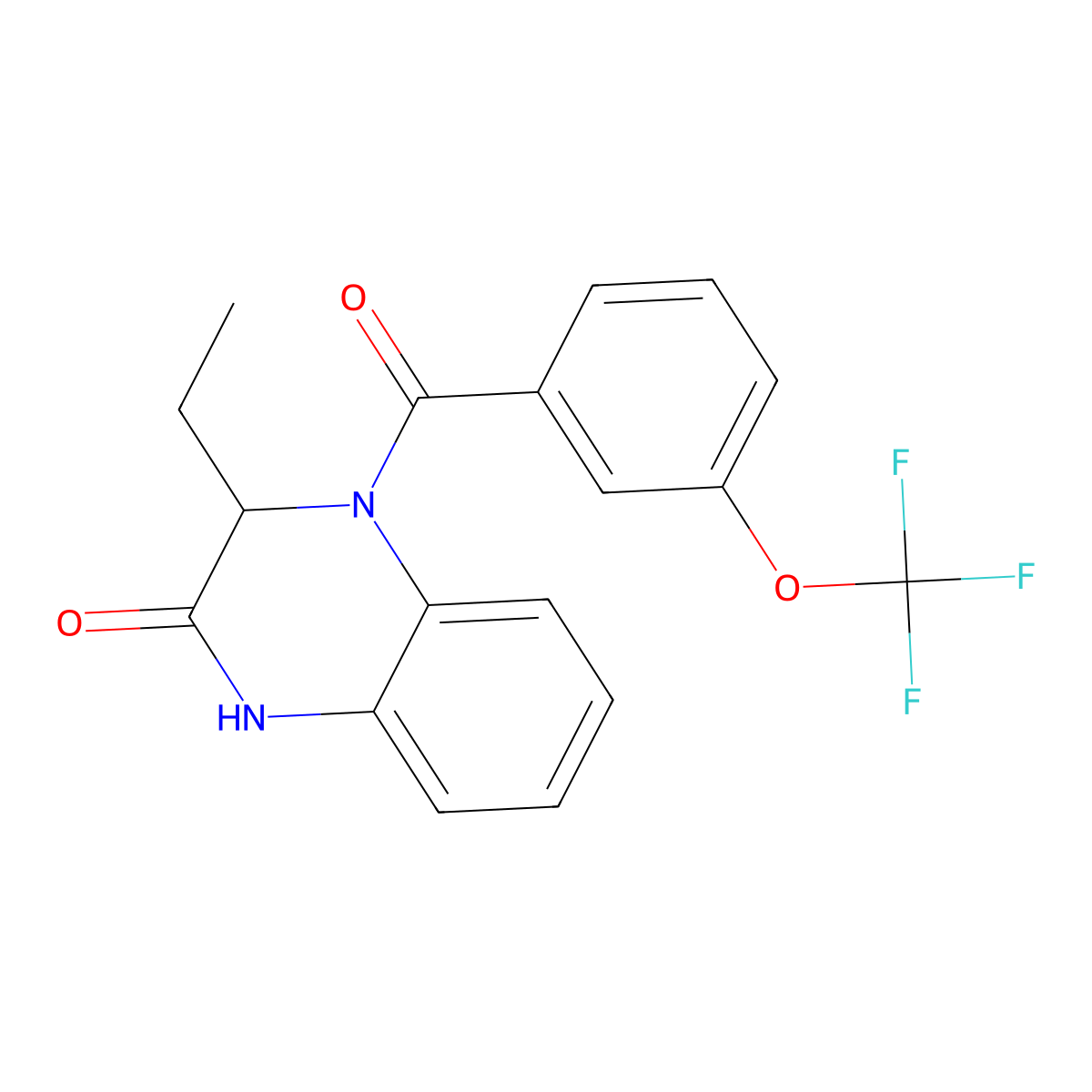 3-ethyl-4-[3-(trifluoromethoxy)benzoyl]-3,4-dihydro-2(1H)-quinoxalinone molecular structure, CAS 1009536-45-1