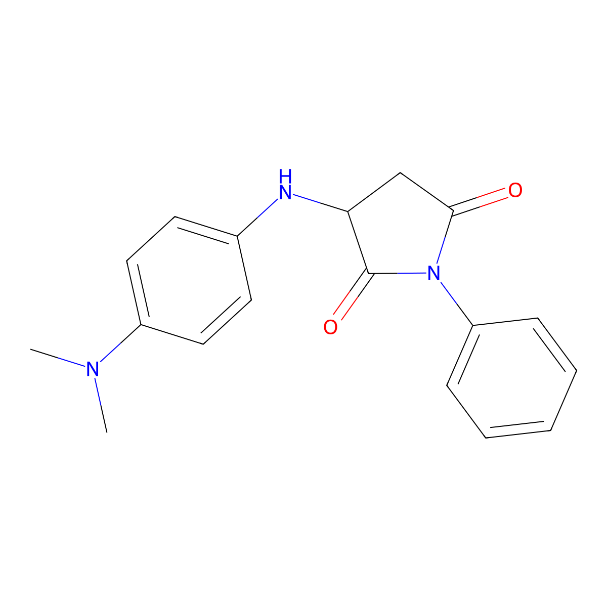 3-((4-(Dimethylamino)phenyl)amino)-1-phenylpyrrolidine-2,5-dione molecular structure, CAS 1009537-29-4