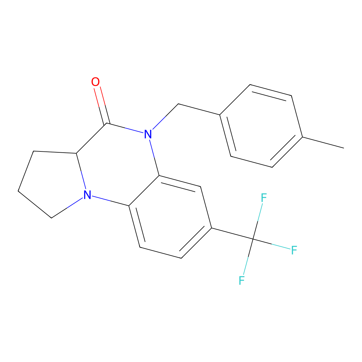 5-(4-methylbenzyl)-7-(trifluoromethyl)-1,2,3,3a-tetrahydropyrrolo[1,2-a]quinoxalin-4(5H)-one molecular structure, CAS 1009537-73-8