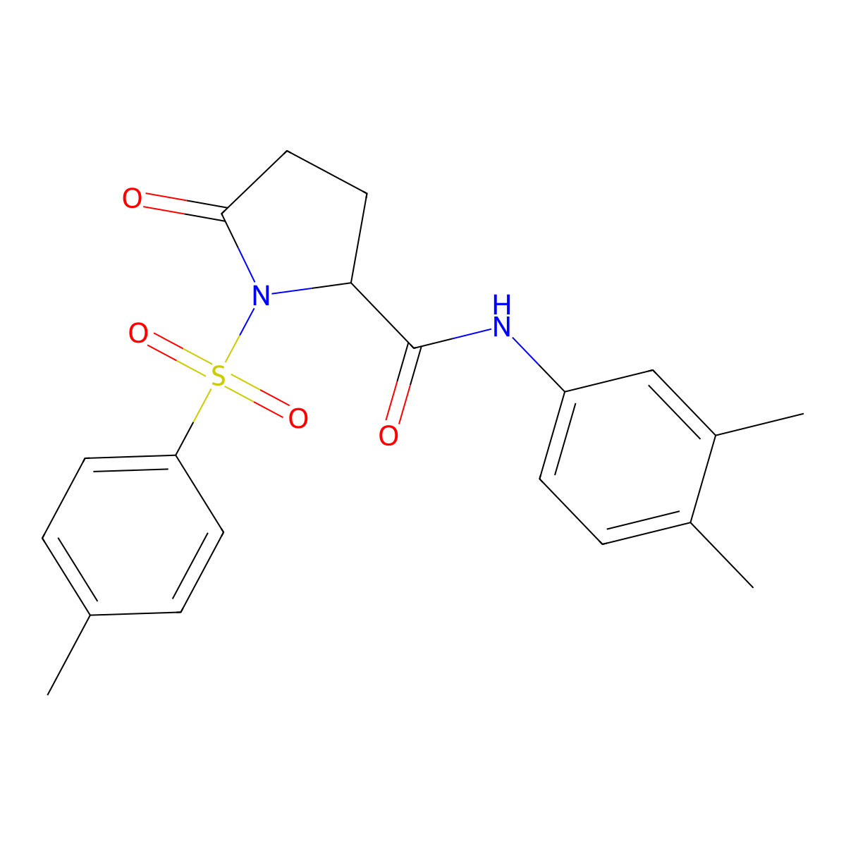 N-(3,4-dimethylphenyl)-1-(4-methylphenyl)sulfonyl-5-oxopyrrolidine-2-carboxamide molecular structure, CAS 1009537-81-8