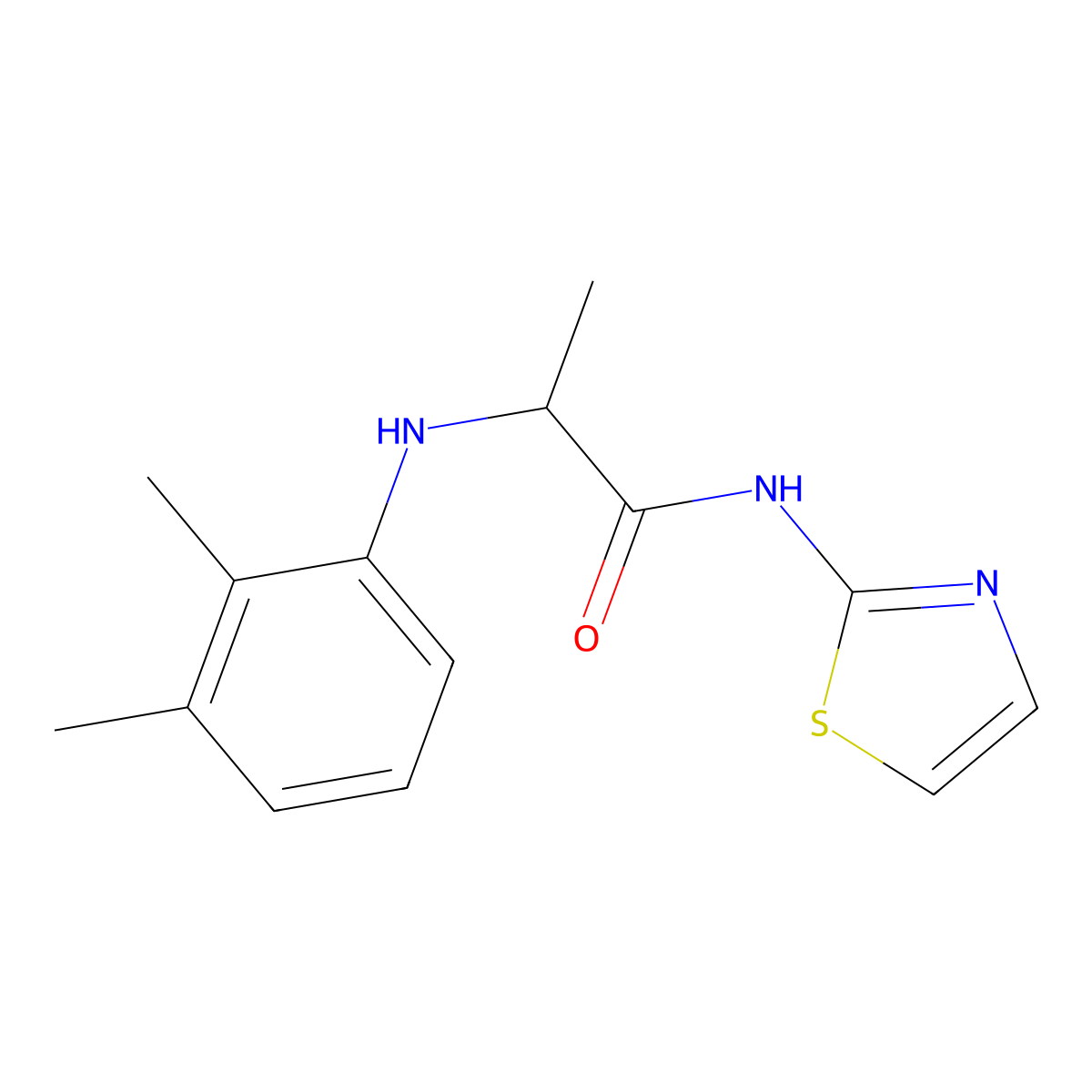 2-(2,3-Dimethyl-phenylamino)-N-thiazol-2-yl-propionamide molecular structure, CAS 1009539-78-9