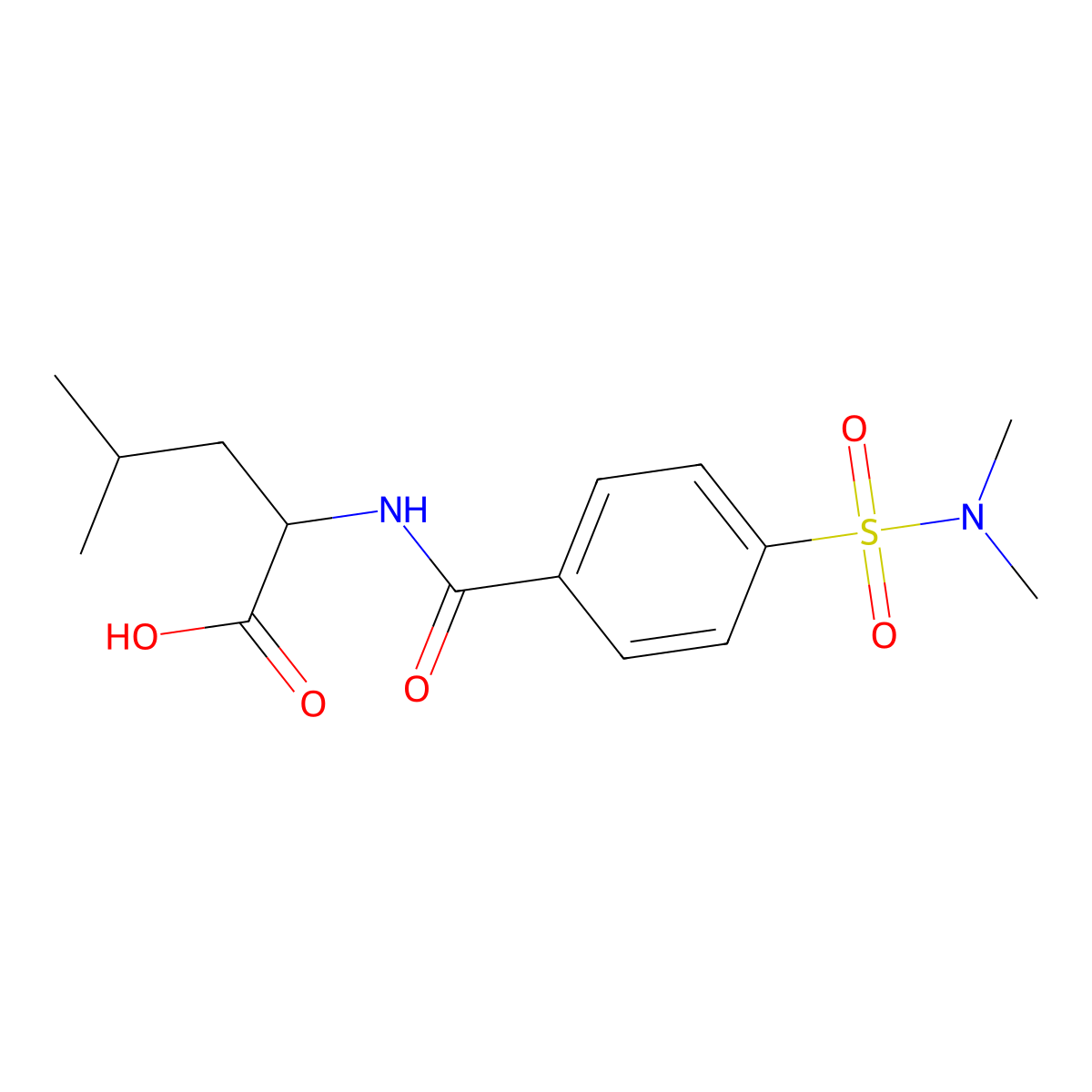2-{[4-(Dimethylsulfamoyl)phenyl]formamido}-4-methylpentanoic acid molecular structure, CAS 1009540-53-7