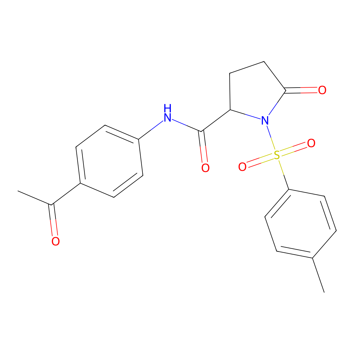 N-(4-acetylphenyl)-1-(4-methylphenyl)sulfonyl-5-oxopyrrolidine-2-carboxamide molecular structure, CAS 1009540-74-2