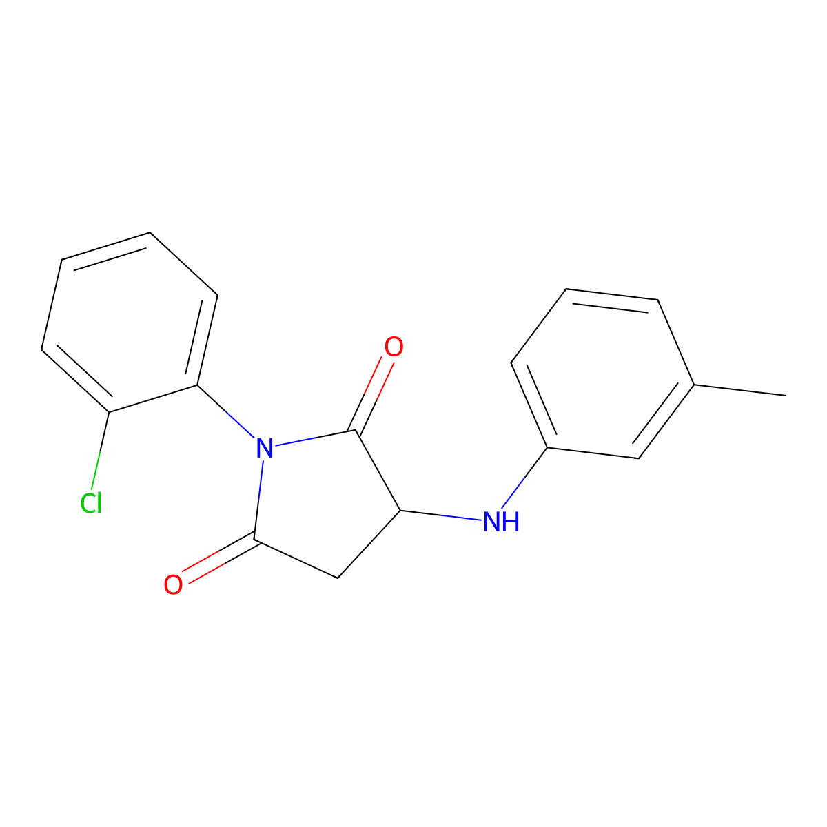 1-(2-Chlorophenyl)-3-[(3-methylphenyl)amino]azolidine-2,5-dione molecular structure, CAS 1009542-93-1