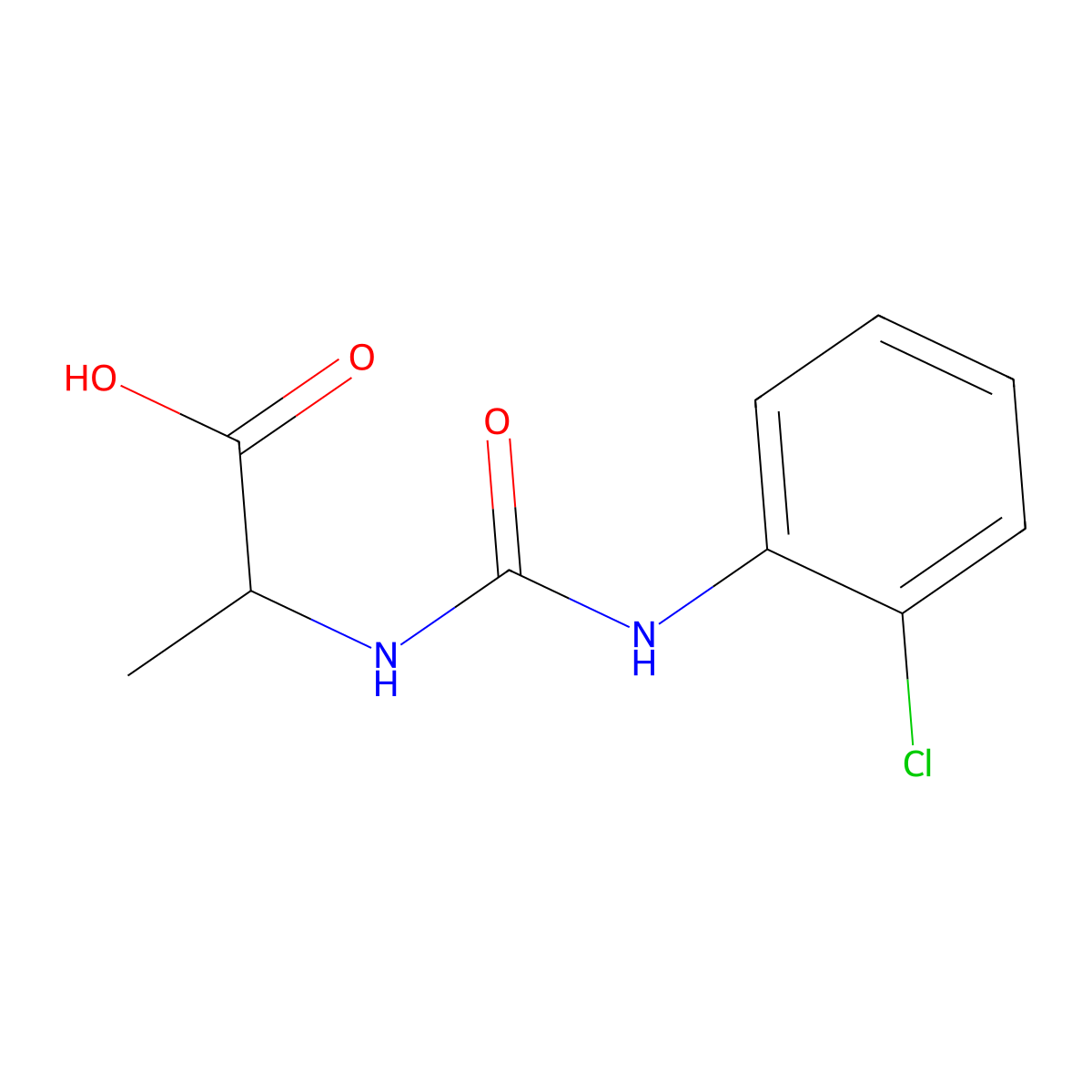 2-(3-(2-Chlorophenyl)ureido)propanoic acid molecular structure, CAS 1009544-03-9