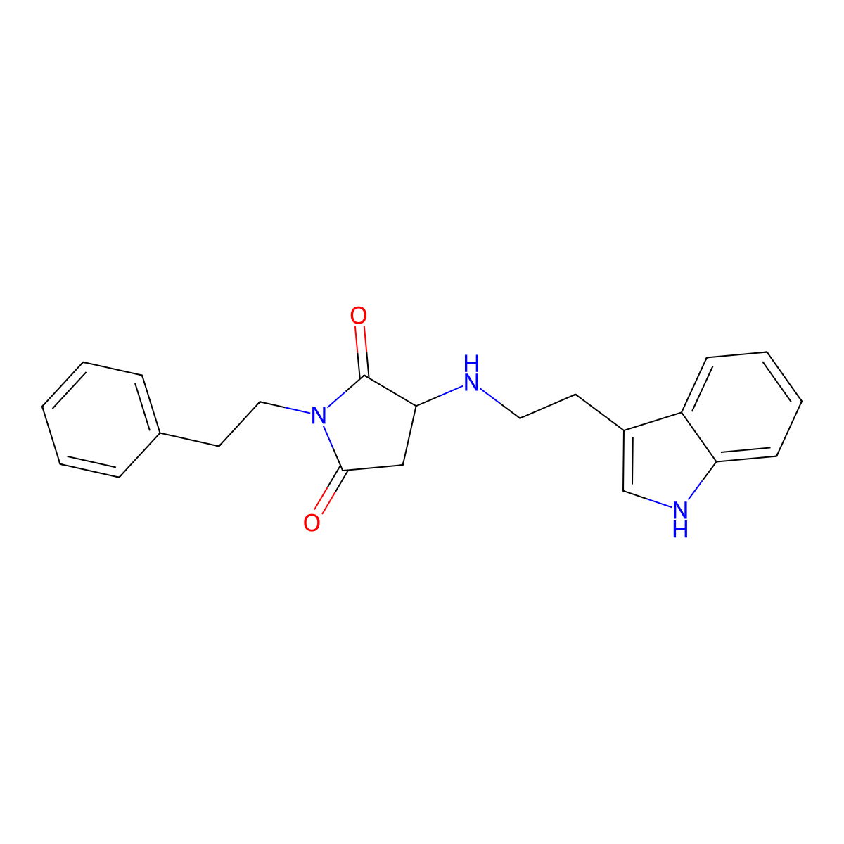 3-{[2-(1H-indol-3-yl)ethyl]amino}-1-(2-phenylethyl)pyrrolidine-2,5-dione molecular structure, CAS 1009544-48-2