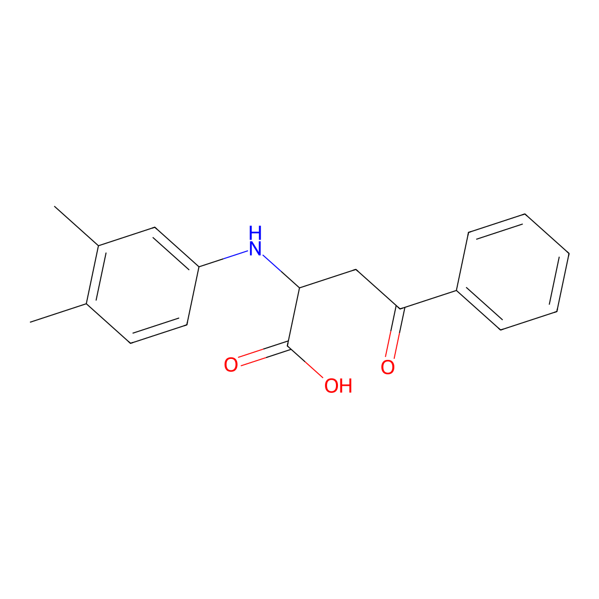 2-(3,4-Dimethylanilino)-4-oxo-4-phenylbutanoic acid molecular structure, CAS 1009544-86-8
