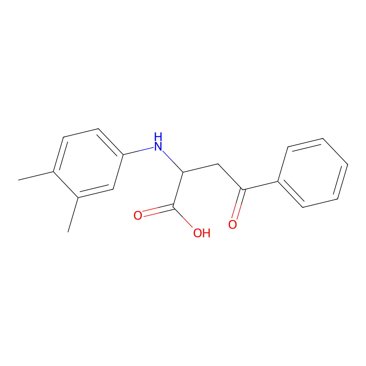 2-(3,4-Dimethylanilino)-4-oxo-4-phenylbutanoic acid molecular structure, CAS 1009544-86-8