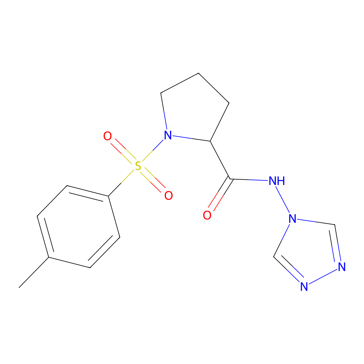 1-Tosyl-N-(4H-1,2,4-triazol-4-yl)pyrrolidine-2-carboxamide molecular structure, CAS 1009544-87-9