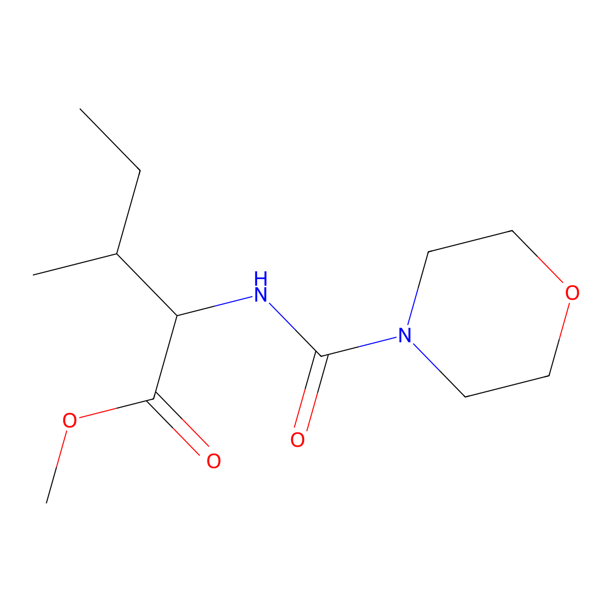 Methyl 3-methyl-2-(morpholine-4-carbonylamino)pentanoate molecular structure, CAS 1009545-04-3
