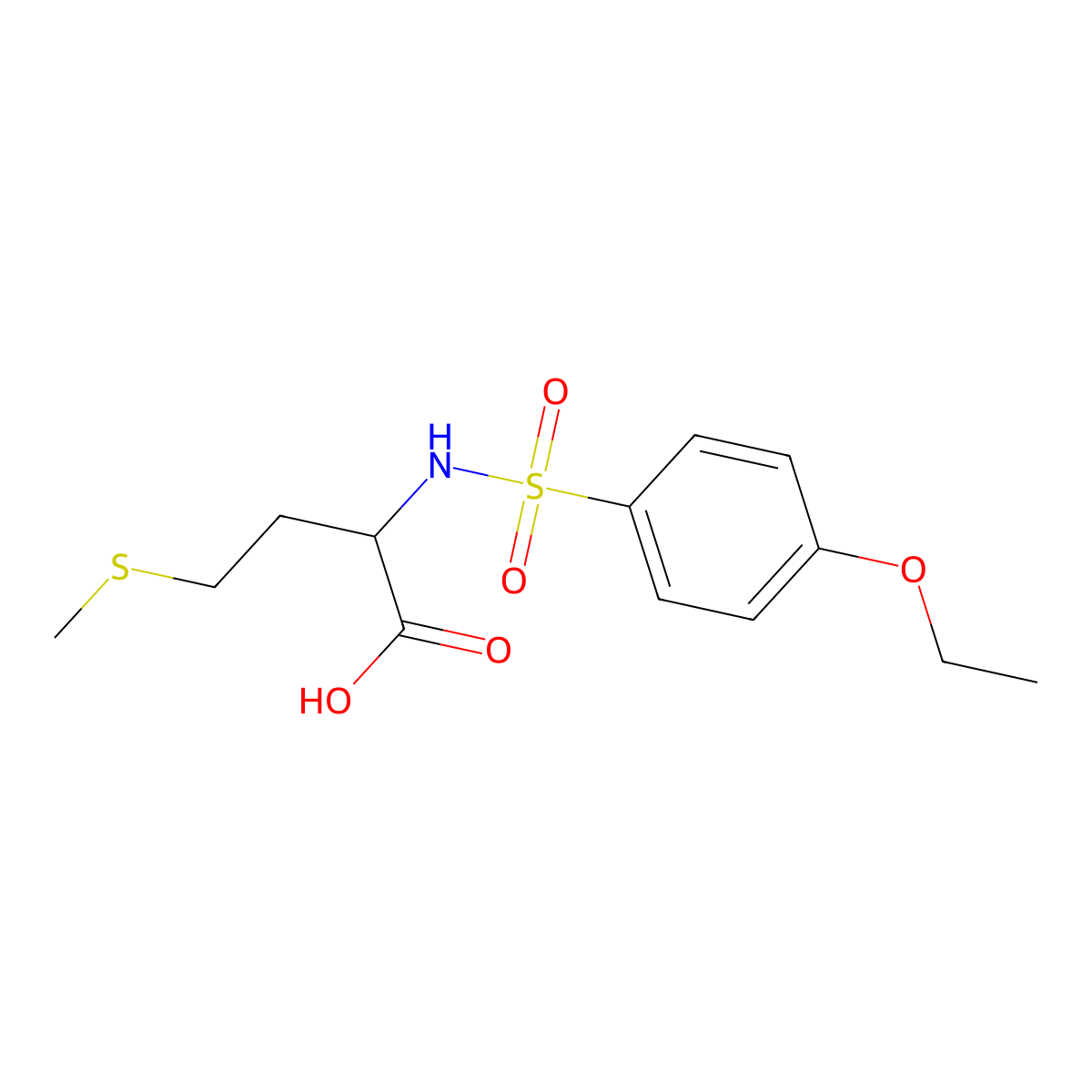 2-(4-Ethoxybenzenesulfonamido)-4-(methylsulfanyl)butanoic acid molecular structure, CAS 1009545-11-2