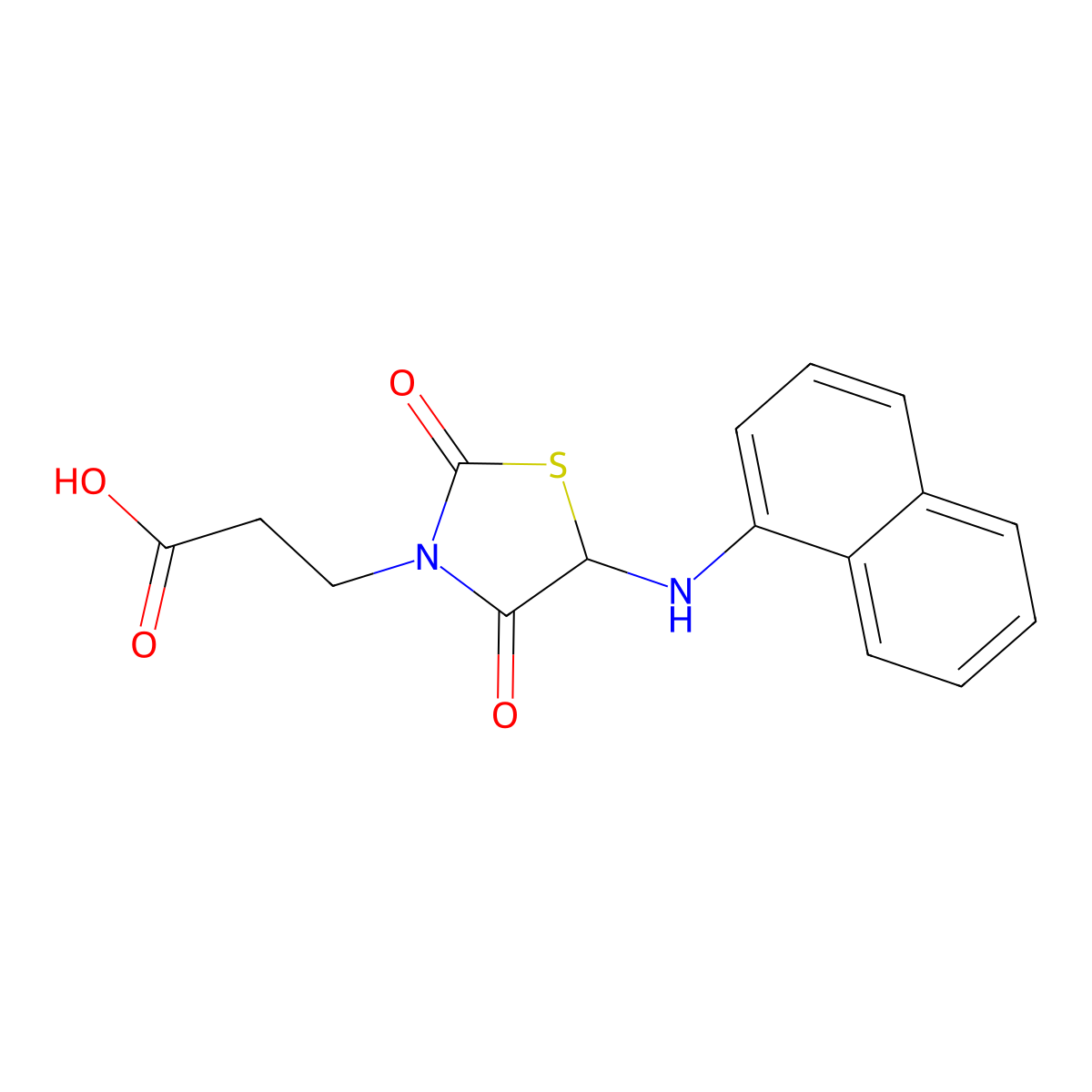 3-[5-(naphthalen-1-ylamino)-2,4-dioxo-1,3-thiazolidin-3-yl]propanoic Acid molecular structure, CAS 1009549-06-7