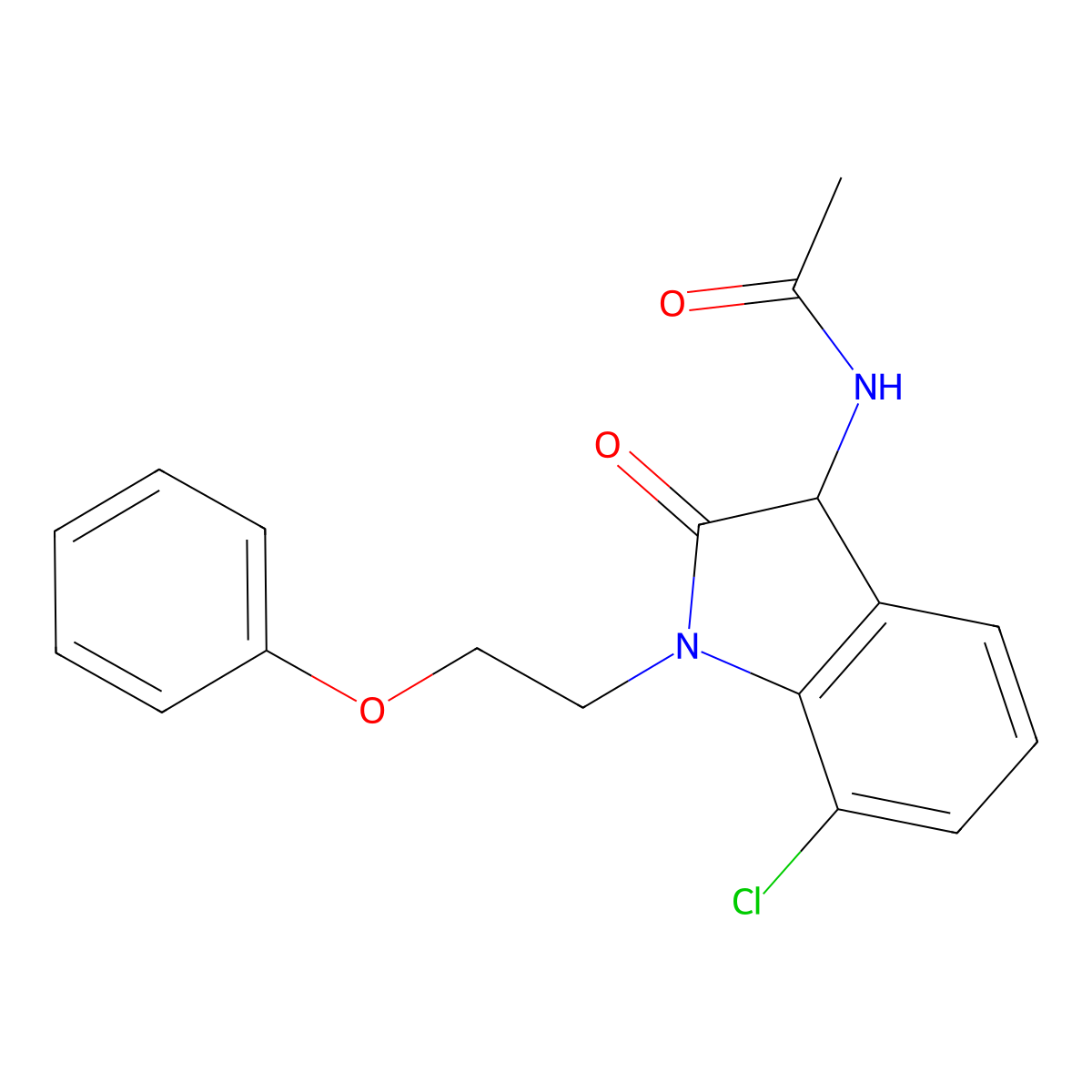 N-[7-Chloro-2,3-dihydro-2-oxo-1-(2-phenoxyethyl)-1H-indol-3-yl]acetamide molecular structure, CAS 1009549-62-5