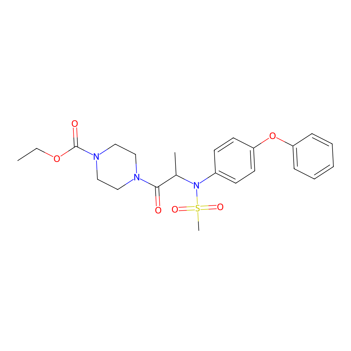 ethyl 4-[N-(methylsulfonyl)-N-(4-phenoxyphenyl)alanyl]piperazine-1-carboxylate molecular structure, CAS 1009550-39-3