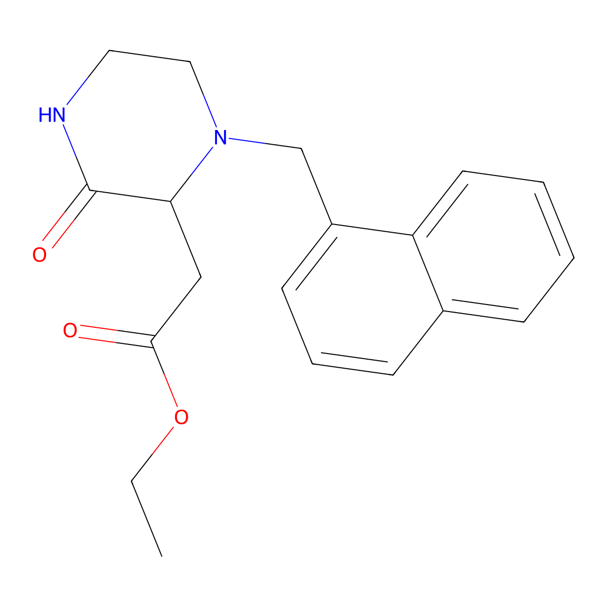Ethyl 2-[1-(naphthylmethyl)-3-oxopiperazin-2-yl]acetate molecular structure, CAS 1009550-42-8