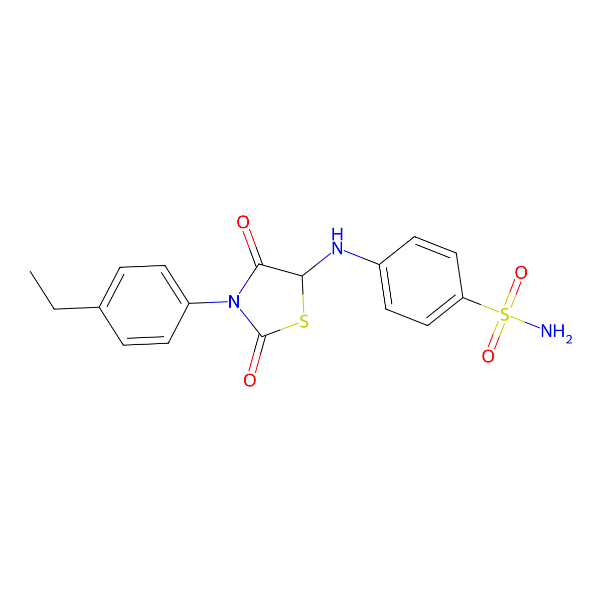 4-((3-(4-Ethylphenyl)-2,4-dioxothiazolidin-5-yl)amino)benzenesulfonamide molecular structure, CAS 1009551-65-8