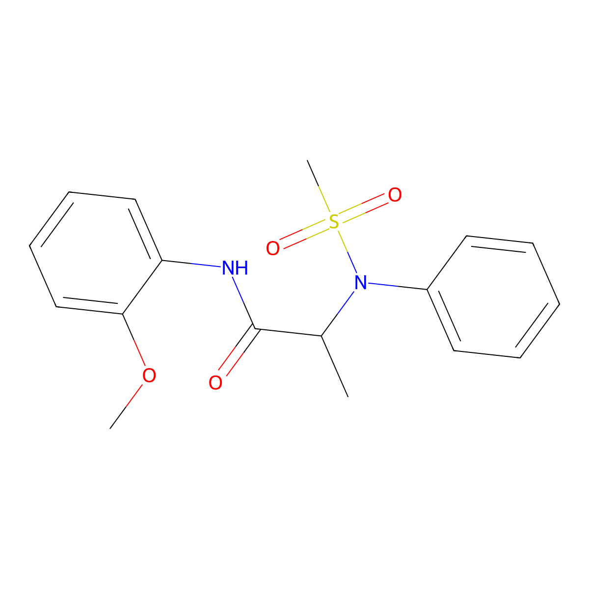 N-(2-methoxyphenyl)-2-(N-methylsulfonylanilino)propanamide molecular structure, CAS 1009552-02-6
