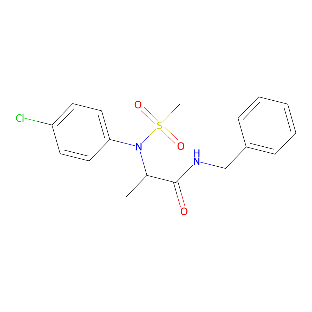 N-benzyl-2-(4-chloro-N-methylsulfonylanilino)propanamide molecular structure, CAS 1009552-53-7