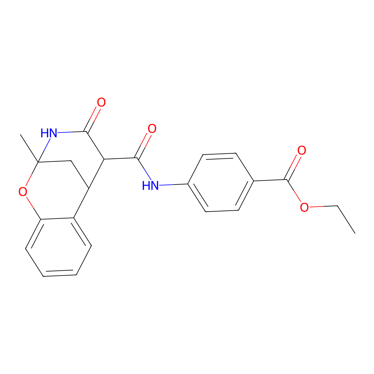 ethyl 4-(2-methyl-4-oxo-3,4,5,6-tetrahydro-2H-2,6-methanobenzo[g][1,3]oxazocine-5-carboxamido)benzoate molecular structure, CAS 1009553-98-3