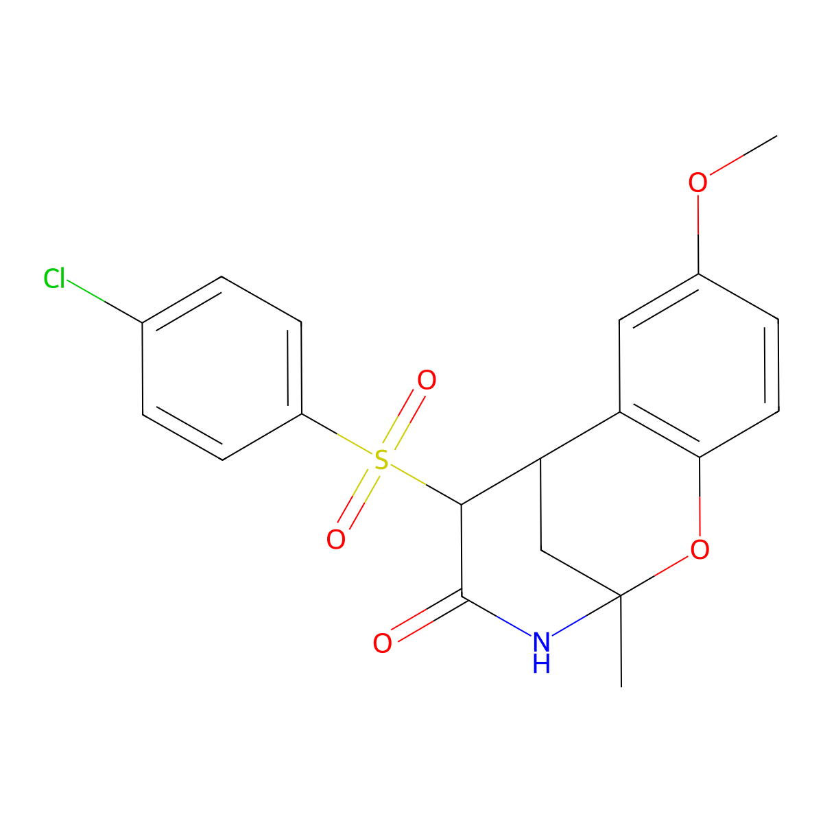 12-(4-Chlorobenzenesulfonyl)-4-methoxy-9-methyl-8-oxa-10-azatricyclo[7.3.1.0^{2,7}]trideca-2,4,6-trien-11-one molecular structure, CAS 1009554-40-8