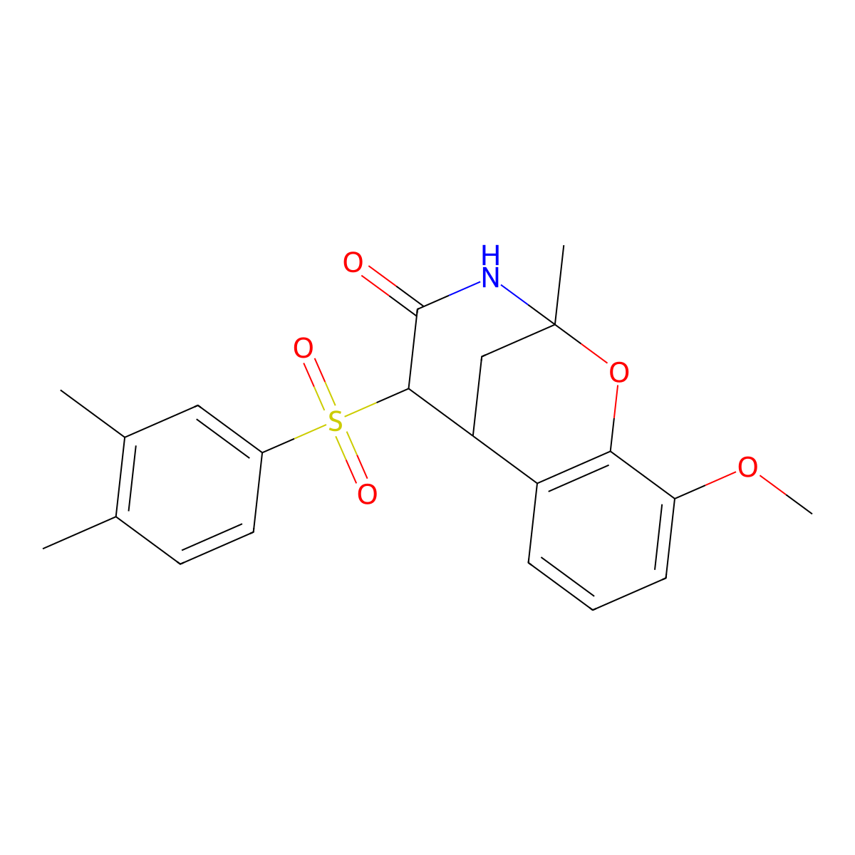 12-(3,4-Dimethylbenzenesulfonyl)-6-methoxy-9-methyl-8-oxa-10-azatricyclo[7.3.1.0^{2,7}]trideca-2,4,6-trien-11-one molecular structure, CAS 1009554-72-6