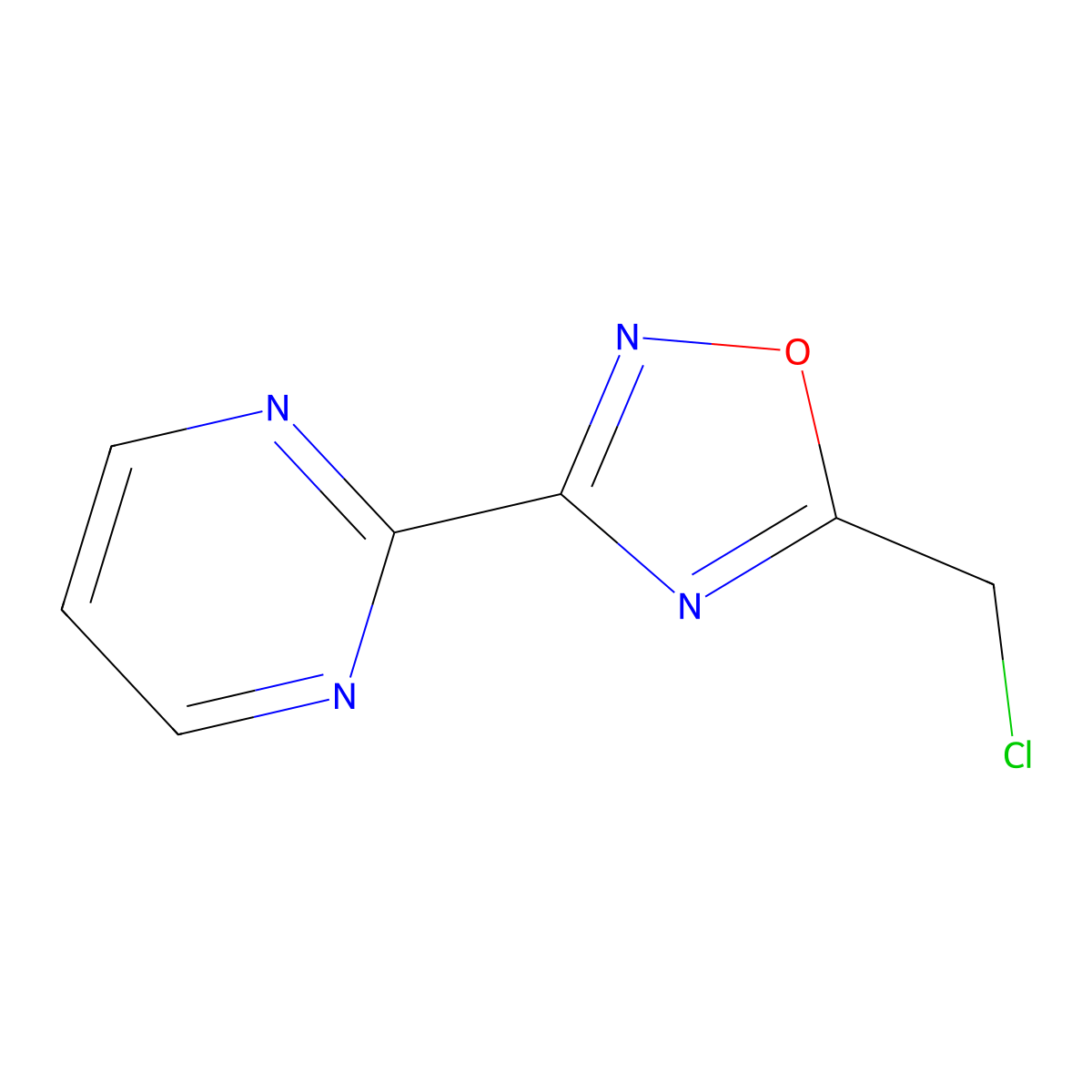 2-[5-(Chloromethyl)-1,2,4-oxadiazol-3-yl]pyrimidine molecular structure, CAS 1009562-63-3