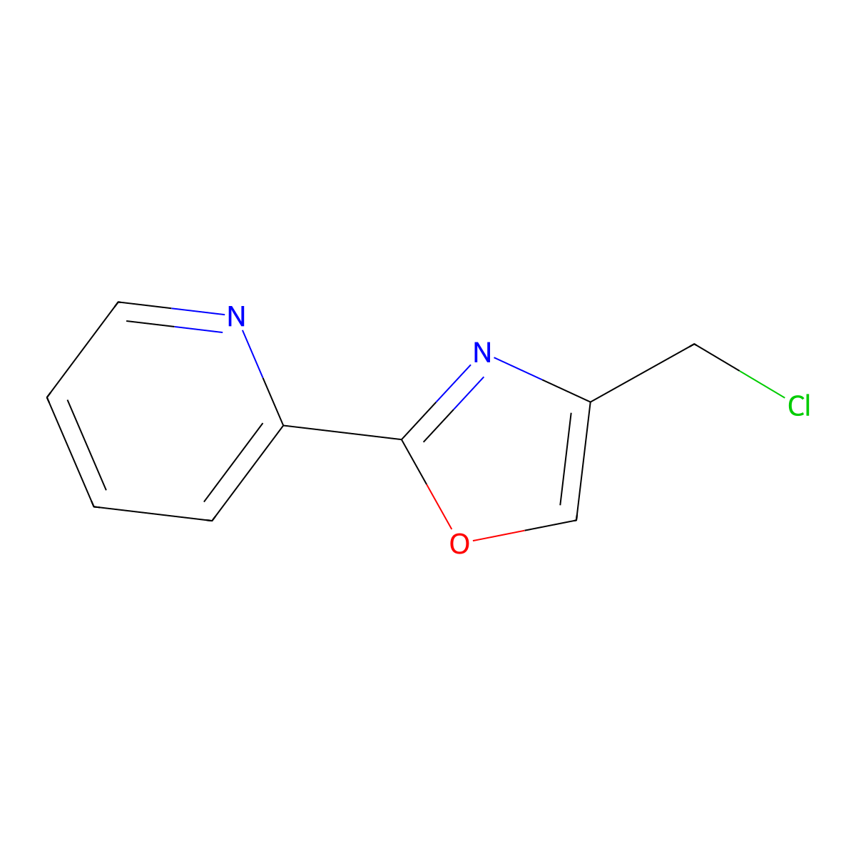 2-[4-(Chloromethyl)-1,3-oxazol-2-yl]pyridine molecular structure, CAS 1009563-22-7