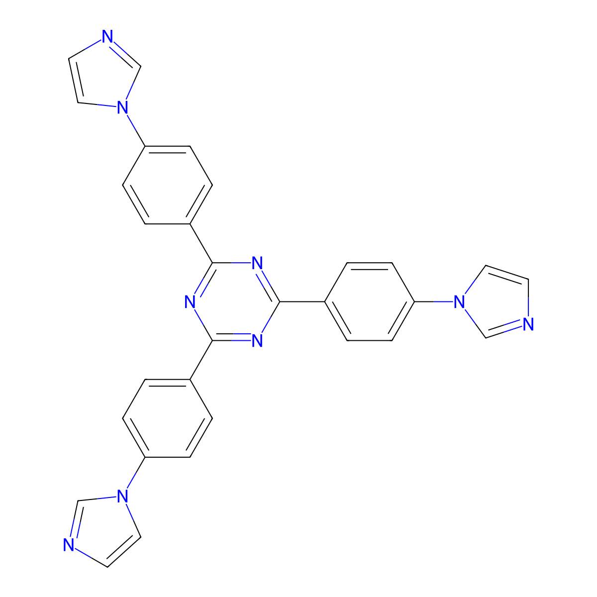 2,4,6-Tris[4-(1h-imidazole-1-yl)phenyl]-1,3,5-triazine molecular structure, CAS 1009564-95-7