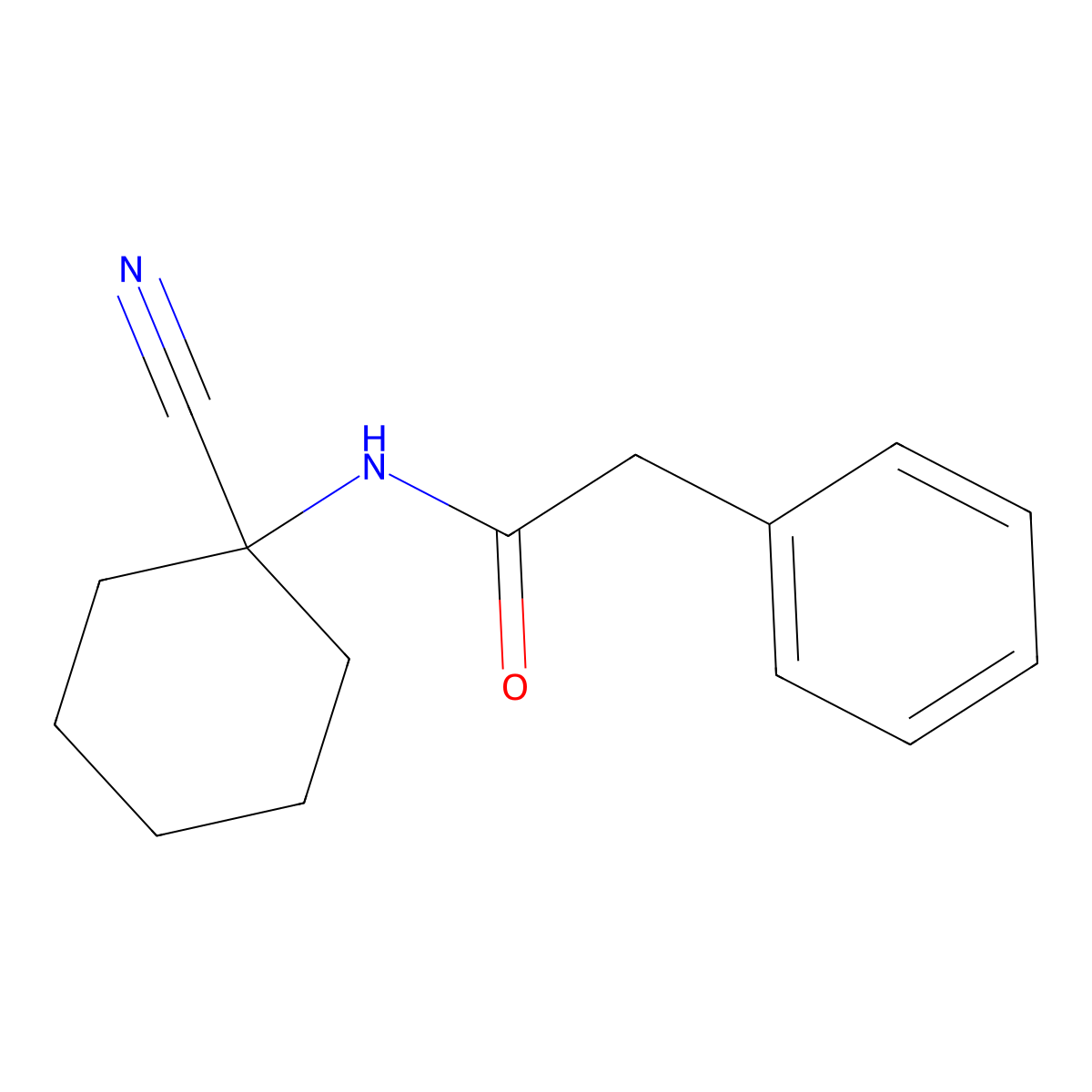 N-(1-cyanocyclohexyl)-2-phenylacetamide molecular structure, CAS 100957-36-6