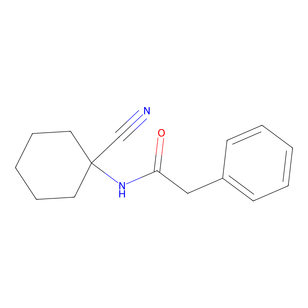 N-(1-cyanocyclohexyl)-2-phenylacetamide molecular structure, CAS 100957-36-6