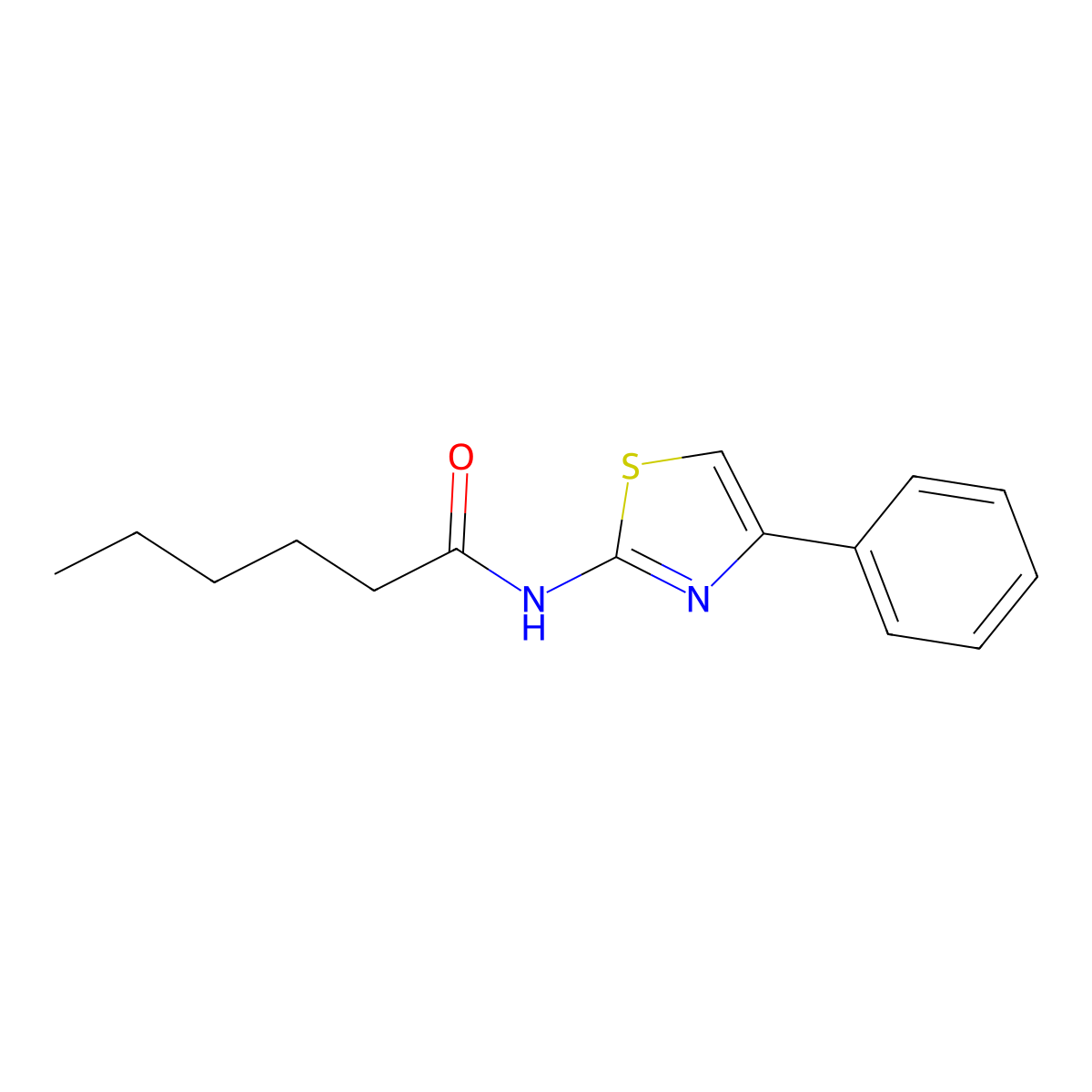 N-(4-phenyl-1,3-thiazol-2-yl)hexanamide molecular structure, CAS 100957-62-8