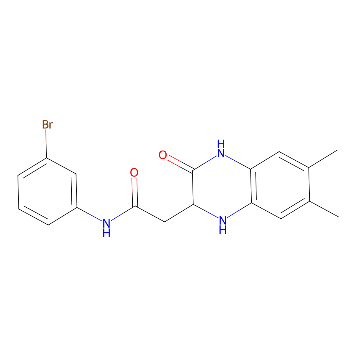 N-(3-bromophenyl)-2-(6,7-dimethyl-3-oxo-1,2,3,4-tetrahydroquinoxalin-2-yl)acetamide molecular structure, CAS 1009575-08-9