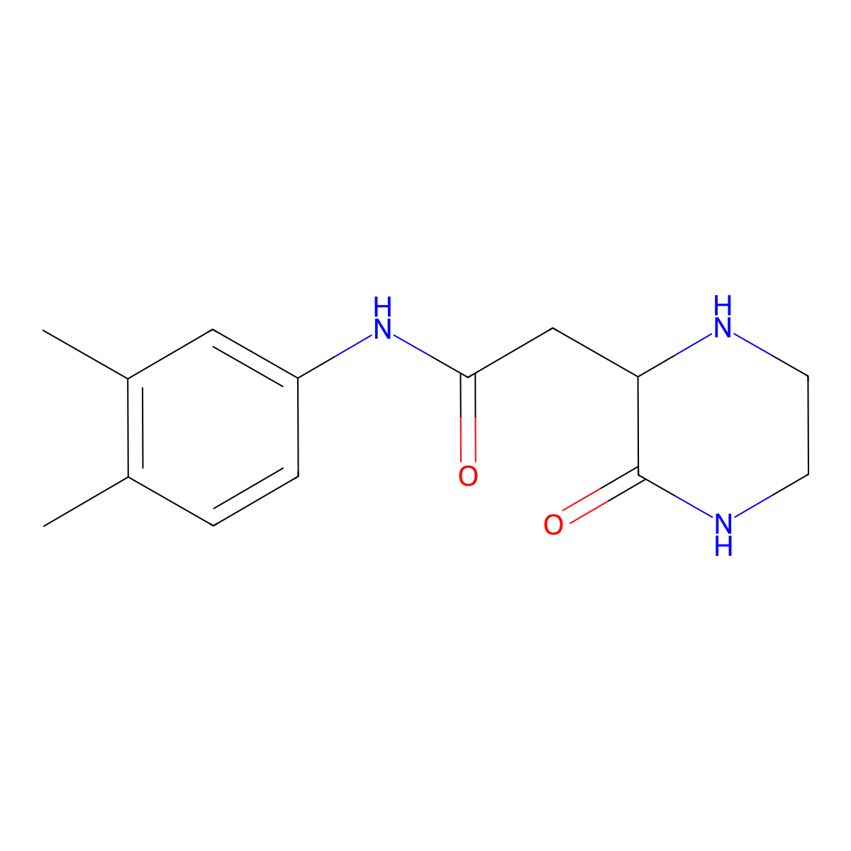 N-(3,4-dimethylphenyl)-2-(3-oxopiperazin-2-yl)acetamide molecular structure, CAS 1009576-38-8
