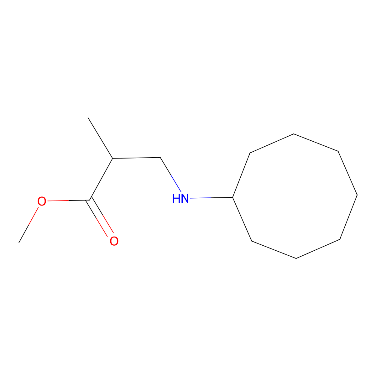 Methyl 3-(cyclooctylamino)-2-methylpropanoate molecular structure, CAS 1009577-74-5