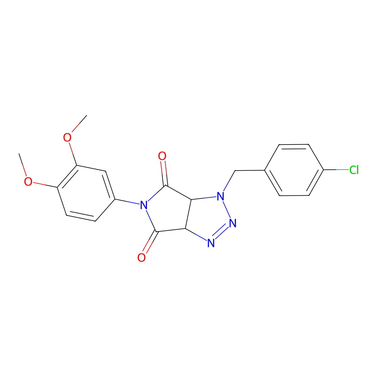 1-(4-chlorobenzyl)-5-(3,4-dimethoxyphenyl)-3a,6a-dihydropyrrolo[3,4-d][1,2,3]triazole-4,6(1H,5H)-dione molecular structure, CAS 1009579-43-4