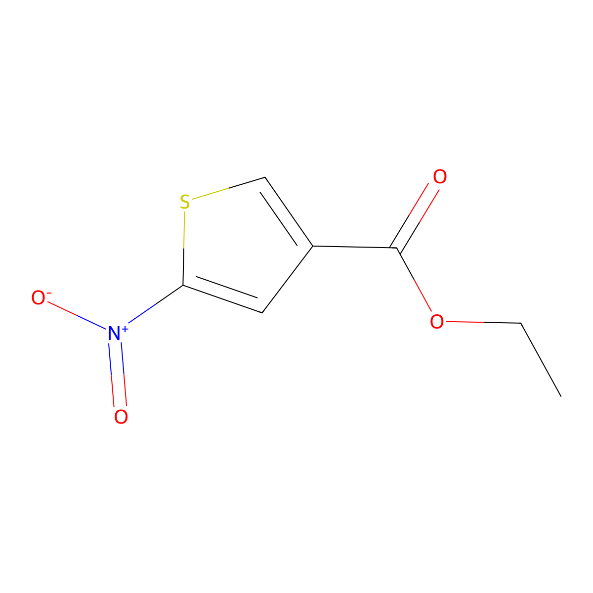 Ethyl 5-nitrothiophene-3-carboxylate molecular structure, CAS 100958-70-1