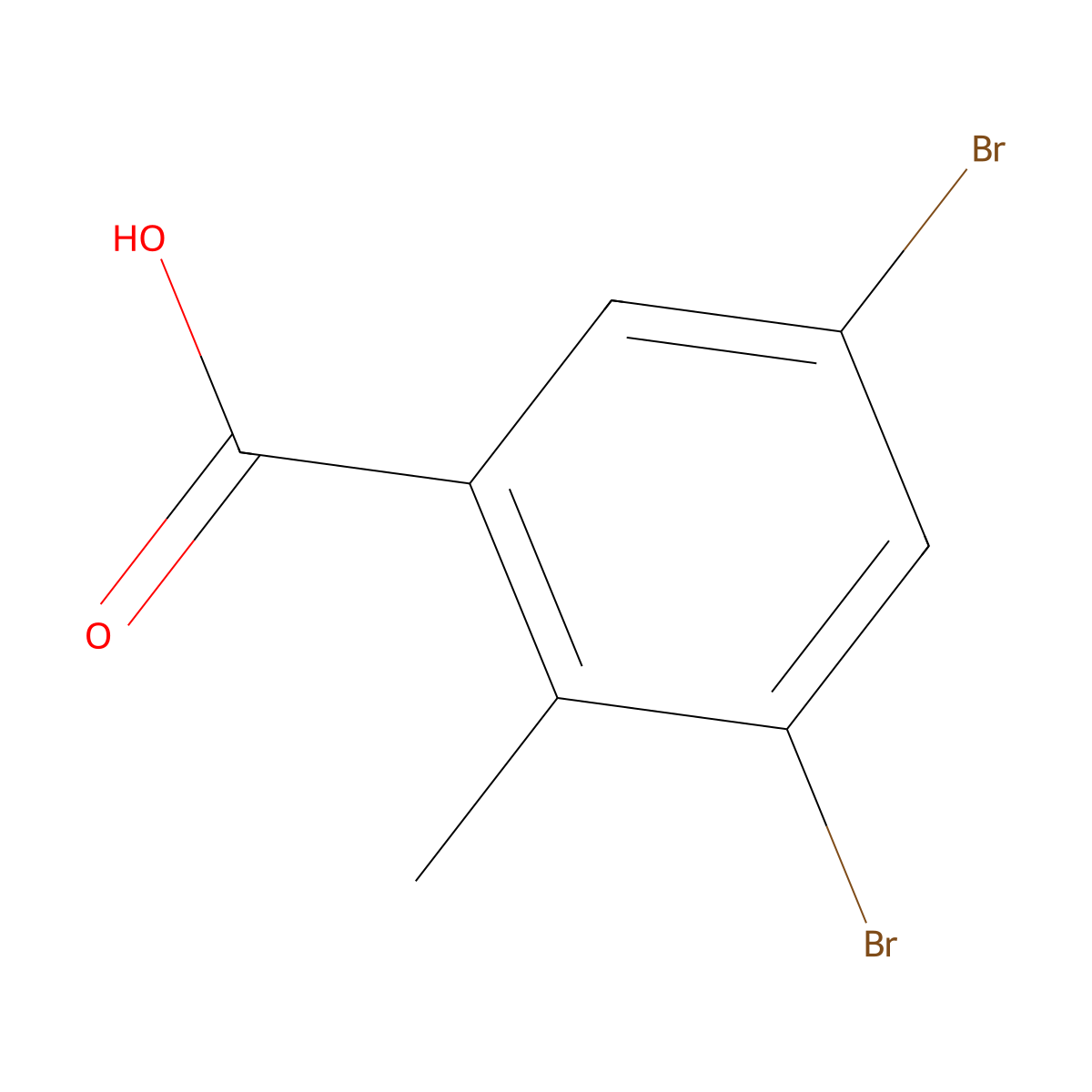 3,5-Dibromo-2-methylbenzoic acid molecular structure, CAS 100958-94-9
