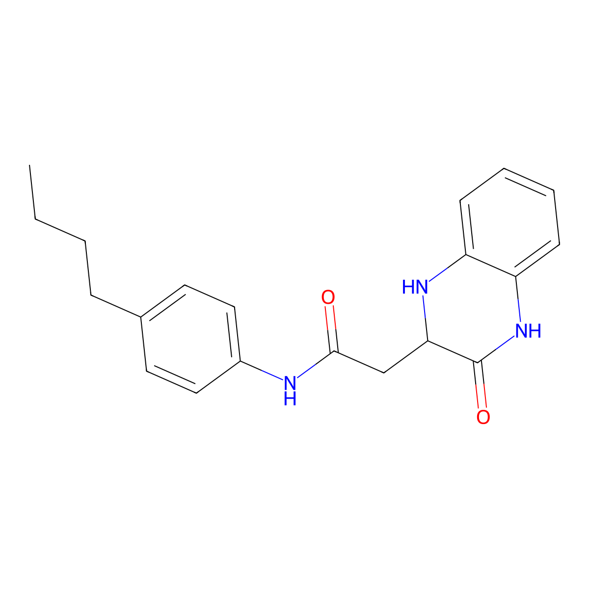 N-(4-butylphenyl)-2-(3-oxo-1,2,3,4-tetrahydroquinoxalin-2-yl)acetamide molecular structure, CAS 1009580-50-0