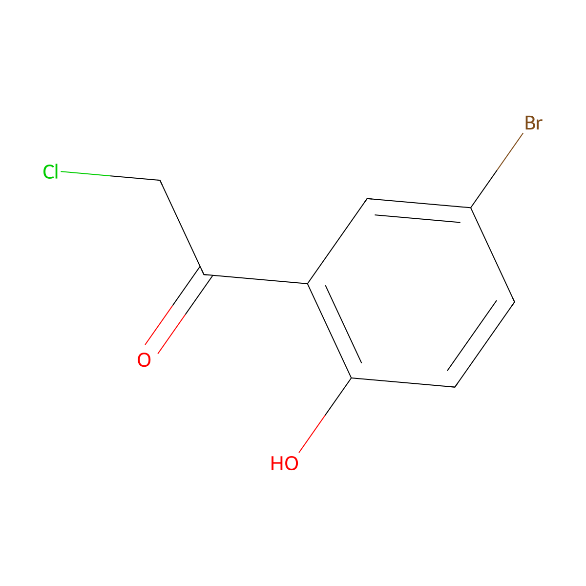 1-(5-Bromo-2-hydroxyphenyl)-2-chloroethanone molecular structure, CAS 100959-21-5