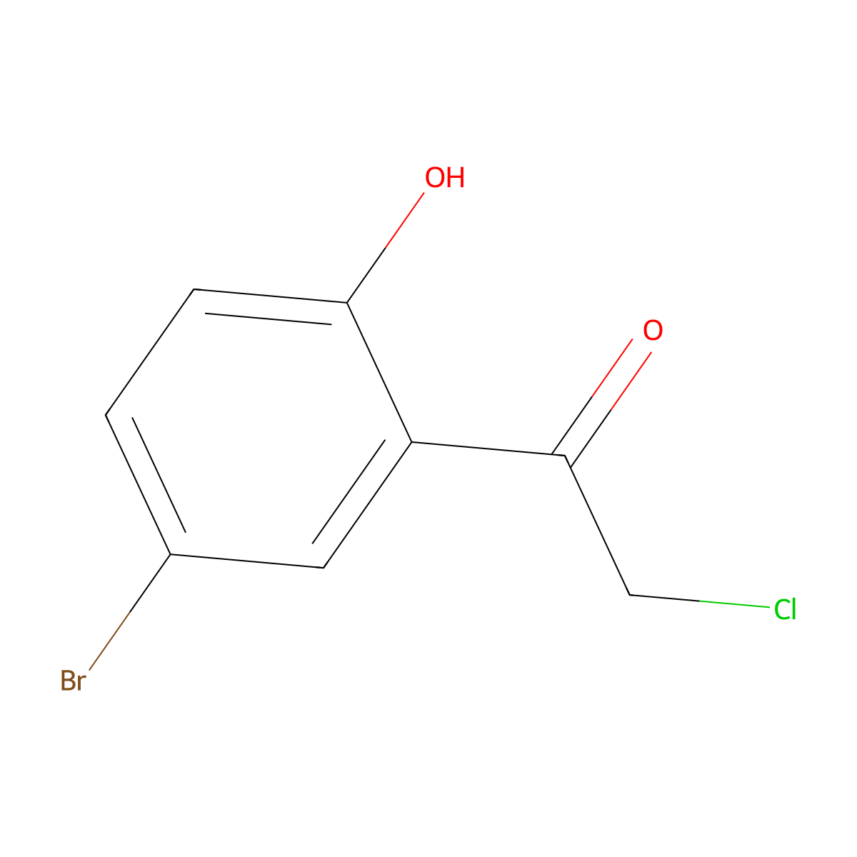 1-(5-Bromo-2-hydroxyphenyl)-2-chloroethanone molecular structure, CAS 100959-21-5