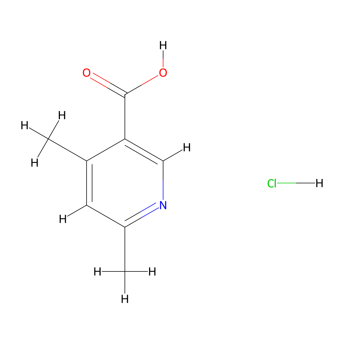 4,6-Dimethylnicotinic acid hydrochloride molecular structure, CAS 100959-29-3
