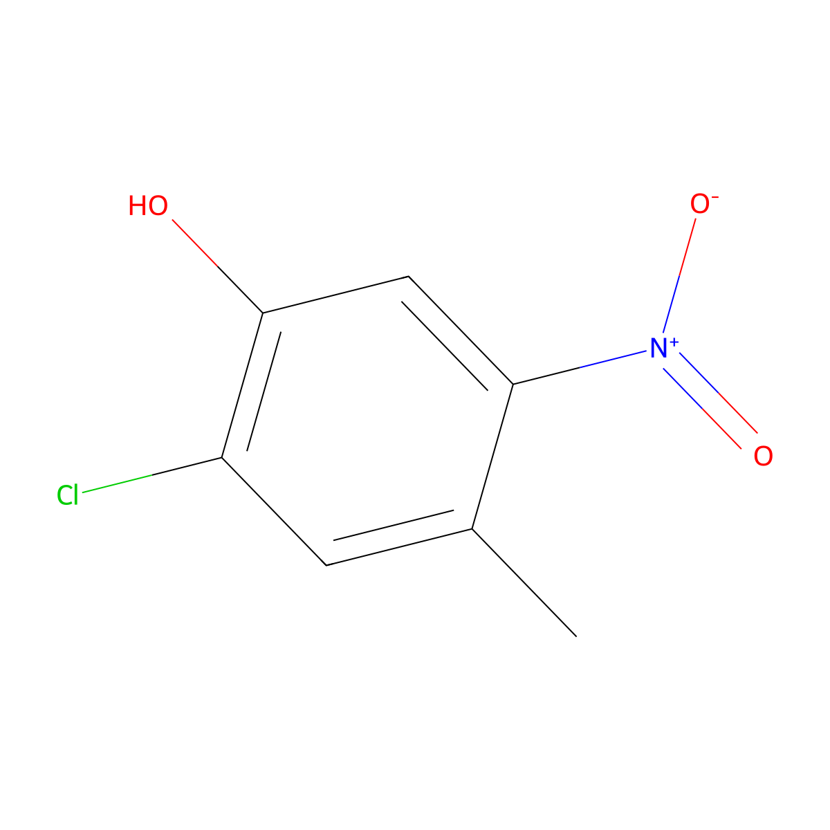 2-Chloro-4-methyl-5-nitrophenol molecular structure, CAS 100959-50-0