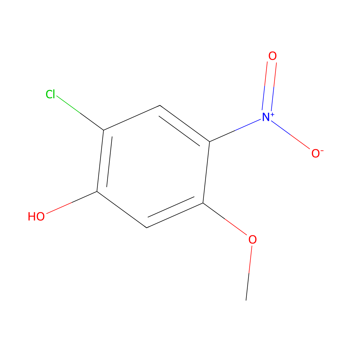 2-Chloro-5-methoxy-4-nitrophenol molecular structure, CAS 100959-51-1