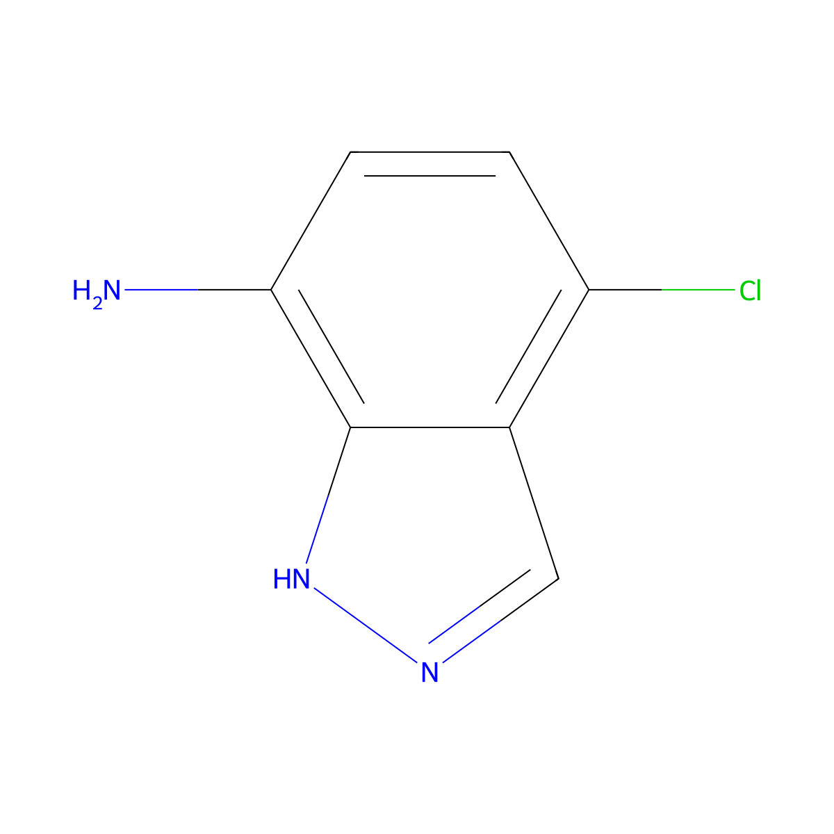 4-chloro-1H-indazol-7-amine molecular structure, CAS 100959-52-2