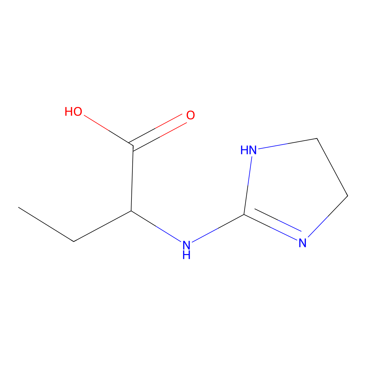 2-(4,5-Dihydro-1H-imidazol-2-ylamino)-butyric acid molecular structure, CAS 100959-68-0