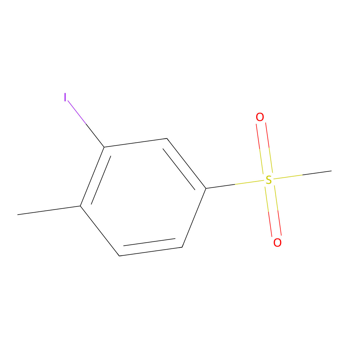 2-Iodo-1-methyl-4-(methylsulfonyl)benzene molecular structure, CAS 100959-90-8