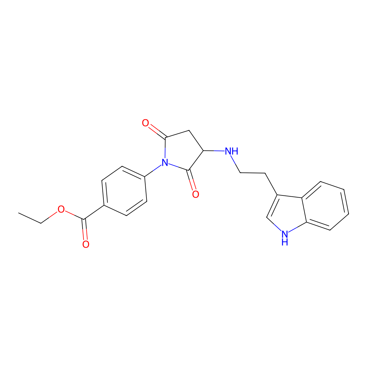 ethyl 4-(3-{[2-(1H-indol-3-yl)ethyl]amino}-2,5-dioxopyrrolidin-1-yl)benzoate molecular structure, CAS 1009590-22-0