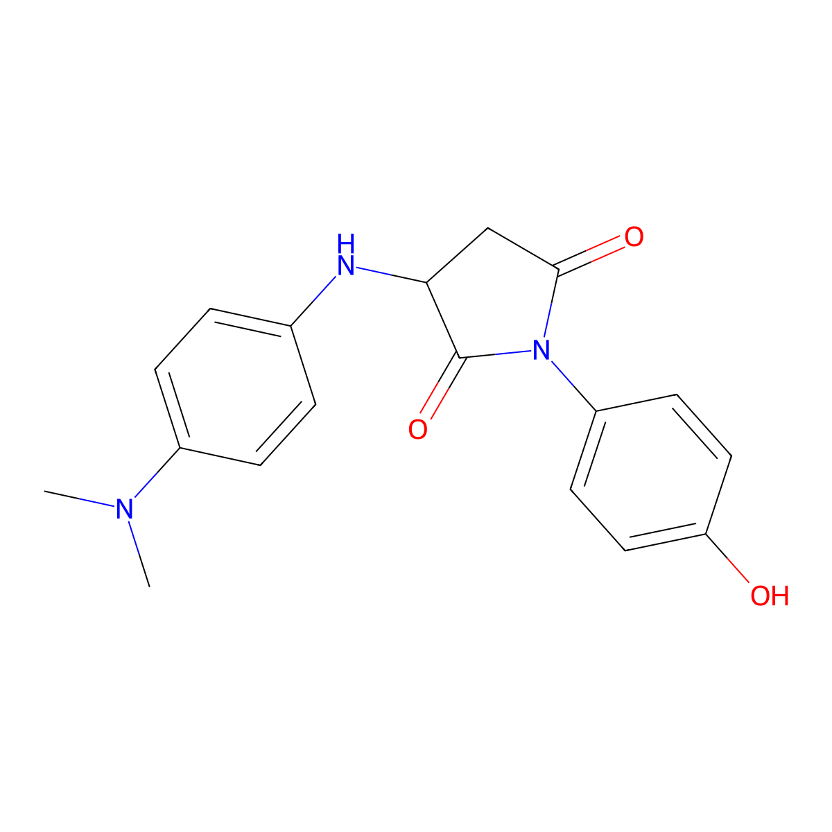 3-((4-(Dimethylamino)phenyl)amino)-1-(4-hydroxyphenyl)pyrrolidine-2,5-dione molecular structure, CAS 1009593-91-2