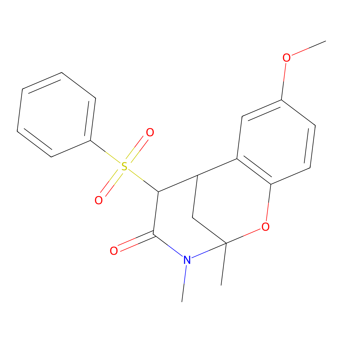 12-(Benzenesulfonyl)-4-methoxy-9,10-dimethyl-8-oxa-10-azatricyclo[7.3.1.0^{2,7}]trideca-2,4,6-trien-11-one molecular structure, CAS 1009593-98-9